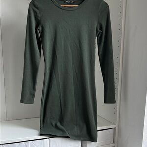 Zara Dark Green Long Sleeve Dress